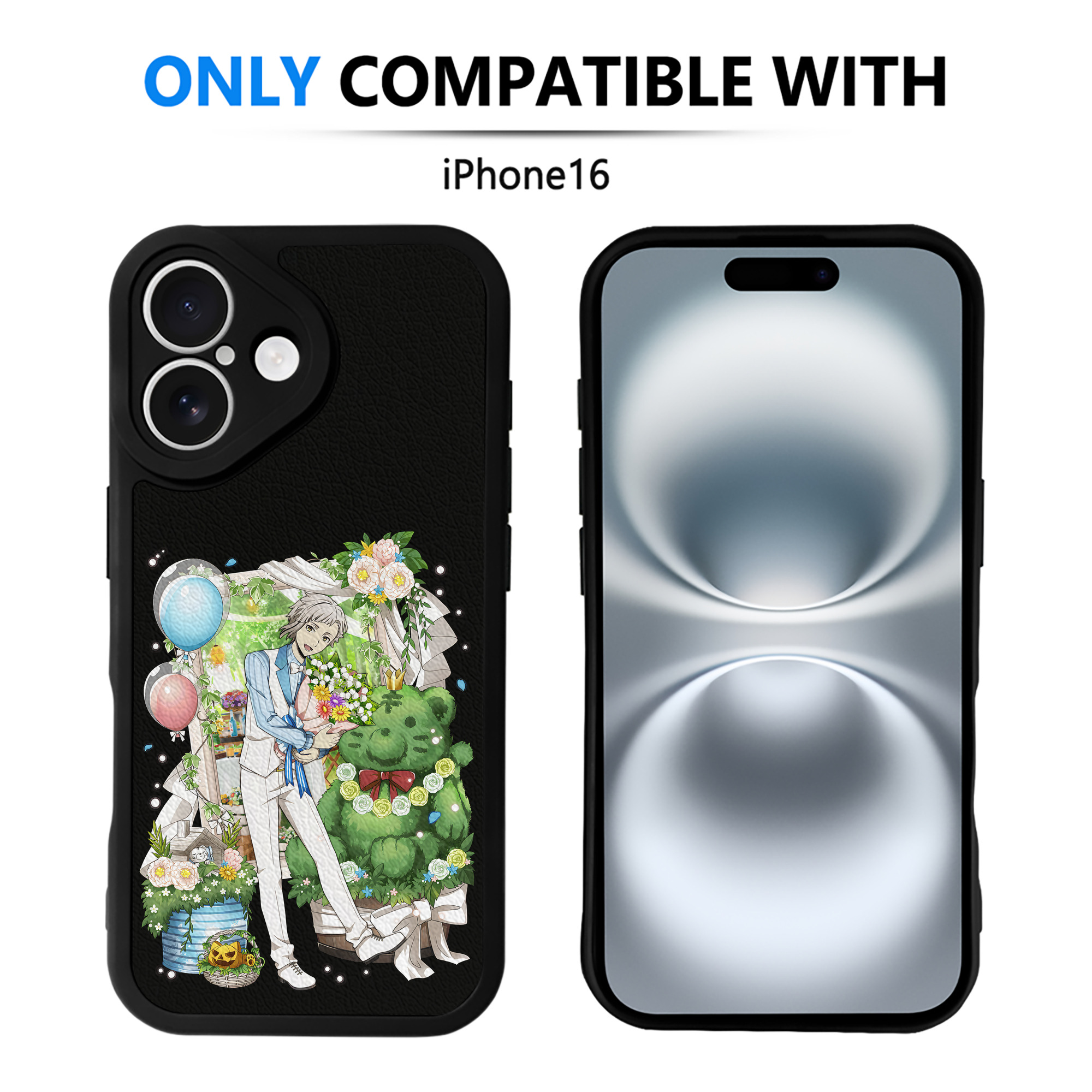 （画像用） 文豪ストレイドッグス Bungo Stray Dogs 【iPhone 16シリーズ対応】シリコンスマホケース（レザー調） 材質：シリコン